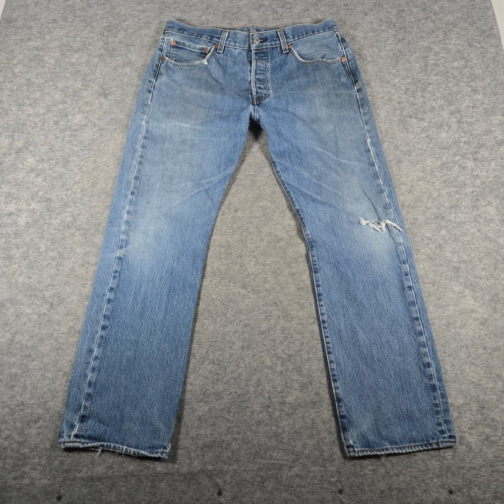 Levi's Mens Blue 501 Straight Leg Denim Jeans 33x30